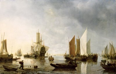Hafen mit verankerten Schiffen, 1655-60 von Hendrick Dubbels