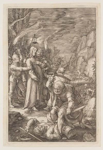 Christus gefangen genommen, aus Die Passion von Hendrick Goltzius