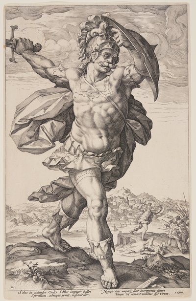 Horatius Cocles, aus Die römischen Helden von Hendrick Goltzius