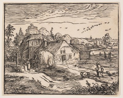 Landschaft mit einem Bauernhaus von Hendrick Goltzius