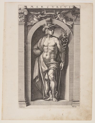 Mercurius, aus Acht Heidnische Götter von Hendrick Goltzius