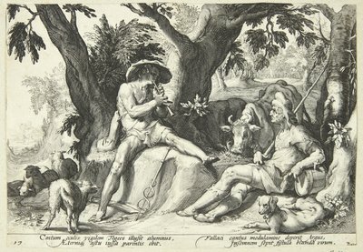 Merkur wiegt Argus in den Schlaf von Hendrick Goltzius