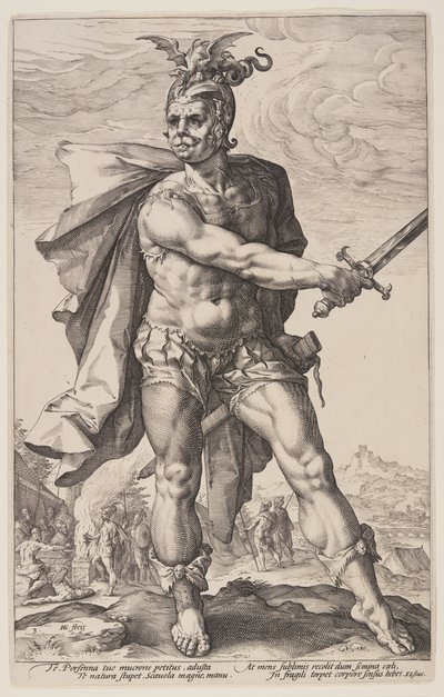 Mucius Scaevola, aus Die Römischen Helden von Hendrick Goltzius
