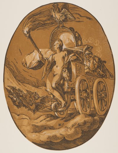 Nox, aus Die Gottheiten von Hendrick Goltzius