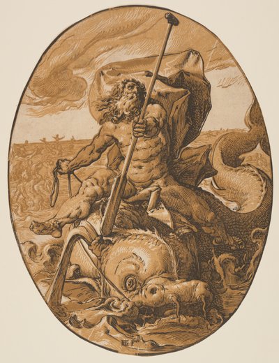 Oceanus, aus Die Gottheiten von Hendrick Goltzius