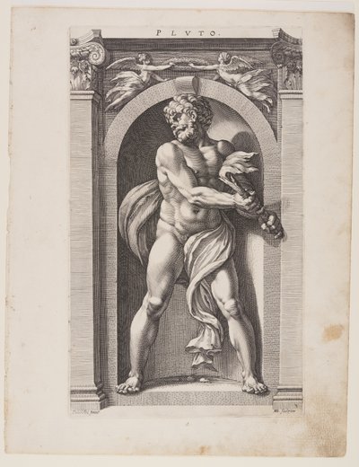 Pluto, aus Acht heidnische Götter von Hendrick Goltzius