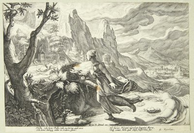Thisbe erschreckt durch den Löwen von Hendrick Goltzius