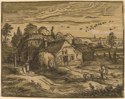 Landschaft mit Bauernhaus von Hendrik Goltzius