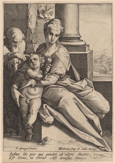 Die Heilige Familie von Hendrik Goltzius after Bartholomaeus Spranger