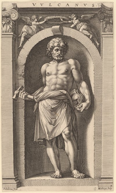 Vulkan von Hendrik Goltzius after Polidoro da Caravaggio