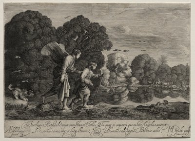 Tobias und der Engel (kleine Platte) von Hendrik Goudt
