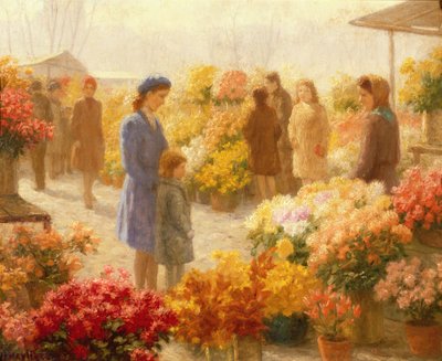 Blumenmarkt von Hendrik Heyligers