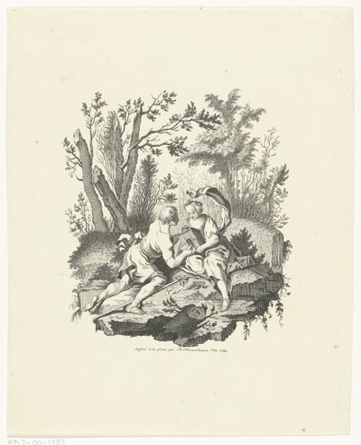 Hirte und Hirtin mit Vogel und Vogelhaus von Hendrik Nieuwenhuysen