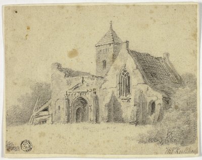 Landkirche in Ruinen von Hendrik Pieter Koekkoek