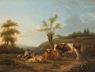 Landschaft mit Vieh in der Nähe von Darthuizen von Hendrik Stokvisch