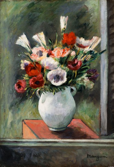 Anemonen in einer weißen Vase von Henri Charles Manguin