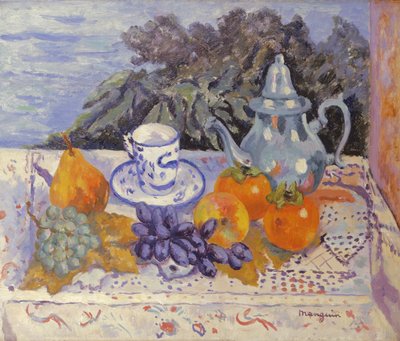 Granatäpfel, Persimone, Zinn von Henri Charles Manguin