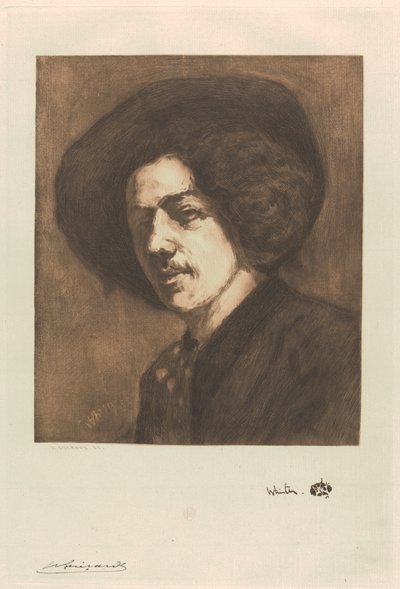 Porträt von Whistler von Henri Charles Guérard