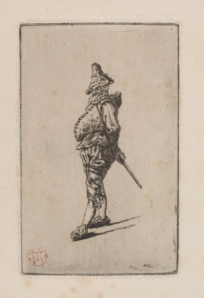 Punchinello, nach Meissonier von Henri Charles Guérard