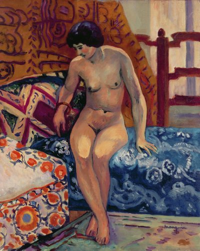 Nackt auf einem Ottomanen von Henri Charles Manguin