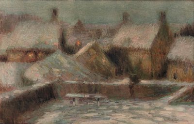 Schneeszene am Abend, ca. 1901 von Henri Eugene Le Sidaner
