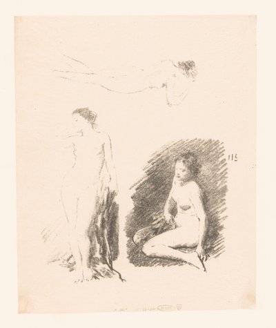 Studienblatt mit drei nackten Frauen von Ignace Henri Jean Fantin Latour
