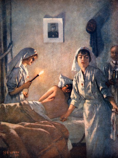 Französische Krankenschwestern pflegen verwundete Soldaten von Henri Gervex