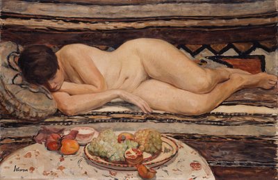 Akt mit einer Schale Obst von Henri Lebasque