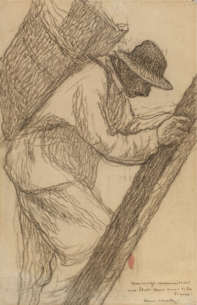 Arbeiter auf einer Leiter von Henri Martin
