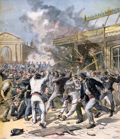 Der Aufstand in Bordeaux, Aquitanien, 1891 von Henri Meyer