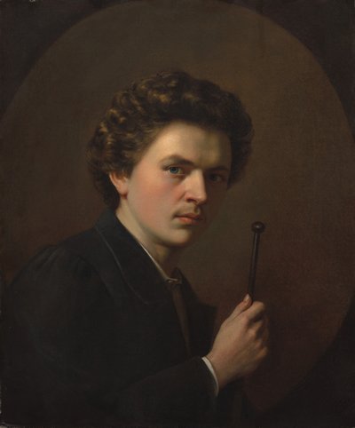 Selbstporträt mit Malstock von Henri Regnault