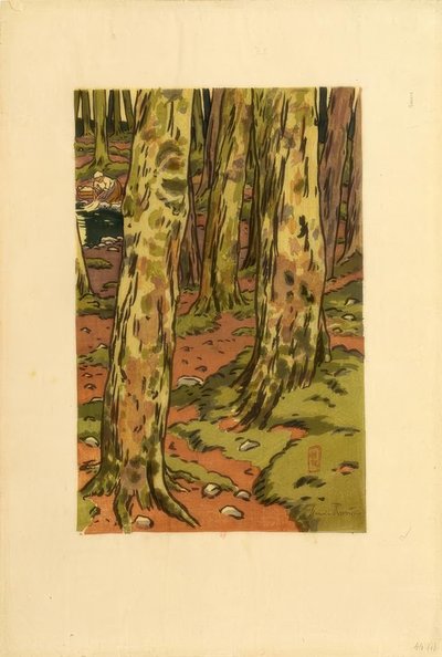 Waschplatz im Wald bei Loguivy von Henri Rivière