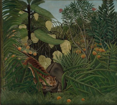 Kampf zwischen einem Tiger und einem Büffel von Henri Rousseau