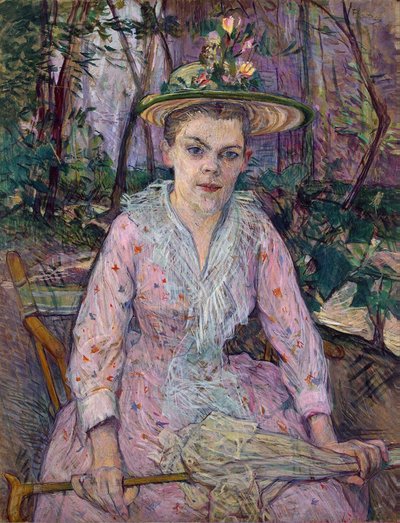 Frau mit einem Regenschirm von Henri de Toulouse Lautrec