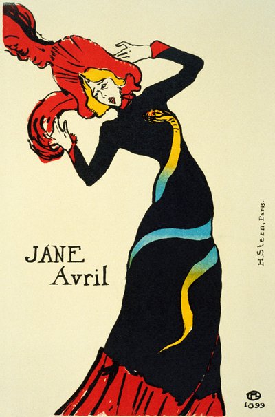 Jane Avril, 1899 von Henri de Toulouse Lautrec