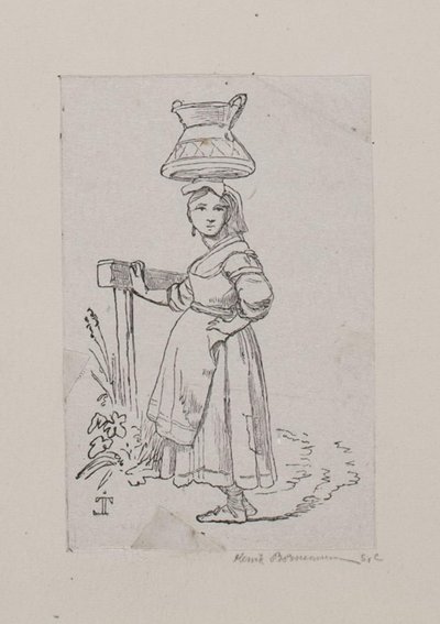 Italienerin mit Wasserkrug auf dem Kopf von Henrik Bornemann