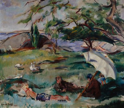 Sommerlandschaft mit Menschen von Henrik Lund