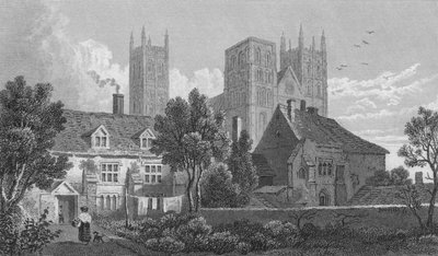 Kathedrale von Canterbury, Kent, ca. 1831 von Henry Adlard