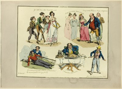 Tafel aus Illustrationen zu beliebten Liedern von Henry Alken