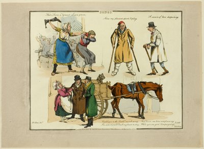 Platte aus Illustrationen zu beliebten Liedern von Henry Alken