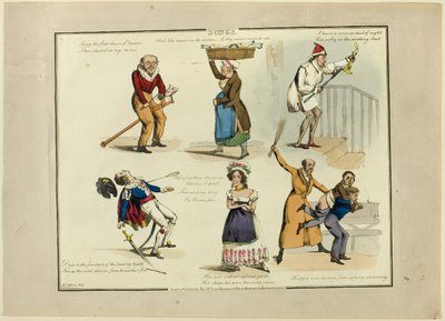 Tafel aus Illustrationen zu beliebten Liedern von Henry Alken