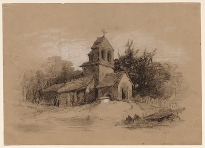 Kirche in einer Landschaft von Henry Bright
