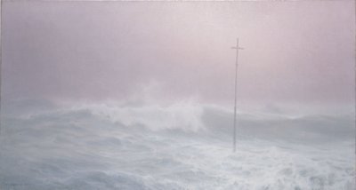 Das Kreuz im Nebel, Bretagne von Henry Brokman Knudsen