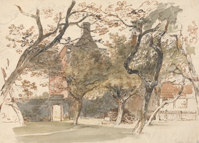 Teil eines Hauses und Gartens von Henry Edridge