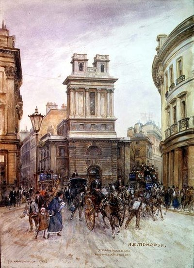 St. Mary Woolnoth: King William Street von Henry Edward Tidmarsh