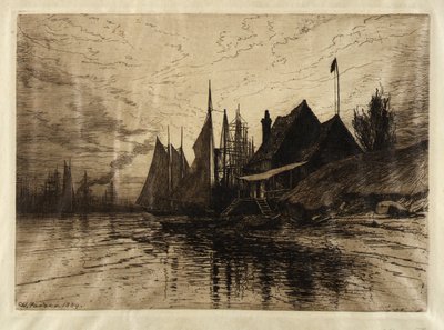 Abend, New Yorker Hafen von Henry Farrer