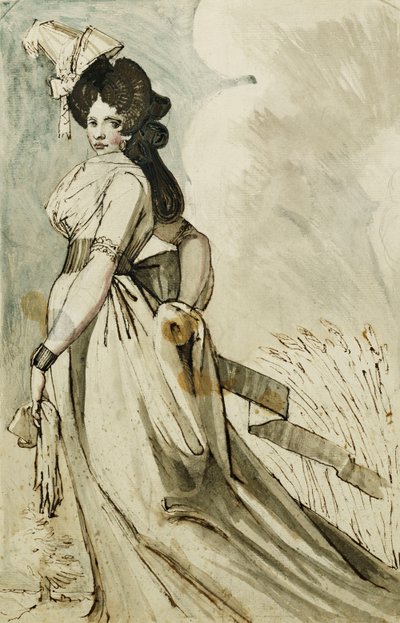Eine Dame geht von Johann Heinrich Füssli