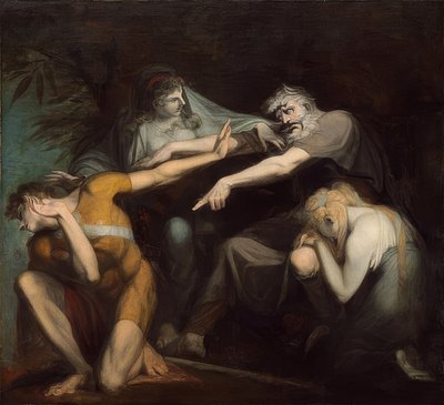 Ödipus verflucht seinen Sohn Polyneikes von Johann Heinrich Füssli
