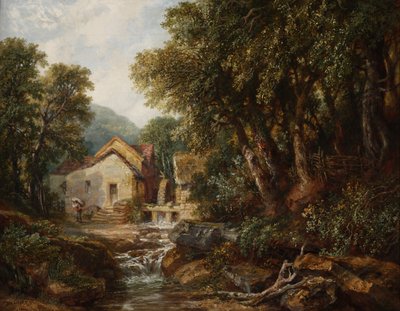 Eine Mühle in Rowsley, Derbyshire, 1867 von Henry Harris Lines