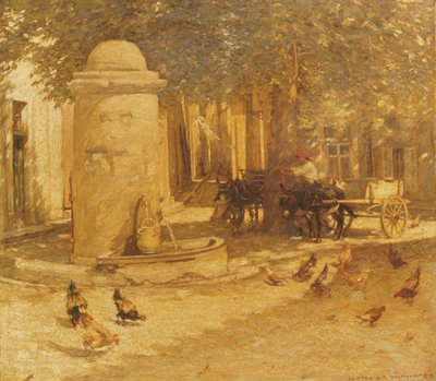 Brunnen in einem provenzalischen Dorf von Henry Herbert La Thangue